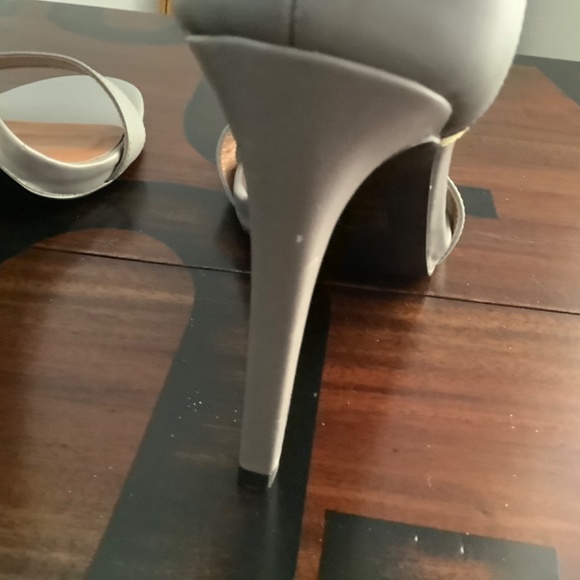 Aldo Gray Leather Open Toe Stilettos - Picture 6 of 7